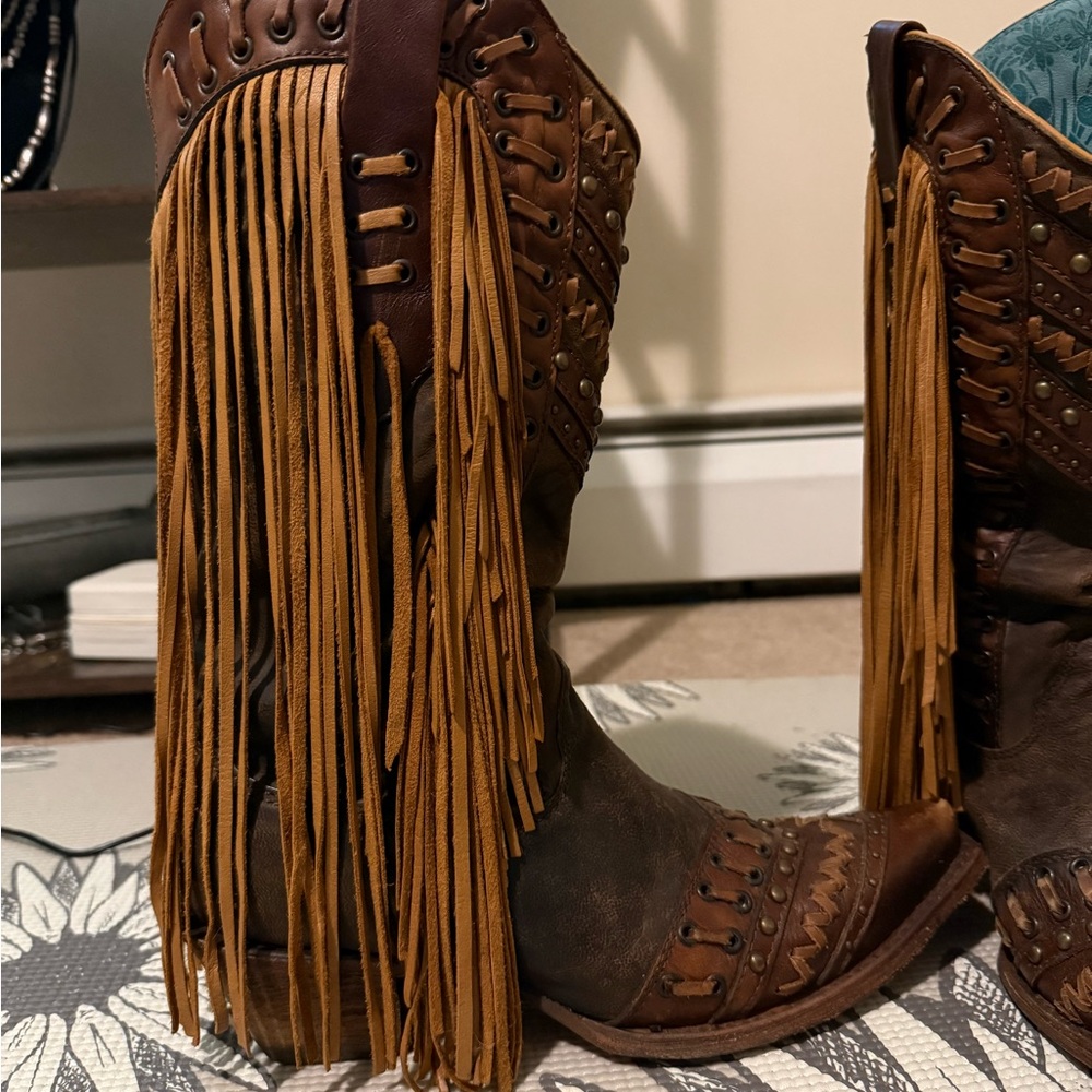 Corral Mayela Fringe Western Boots
